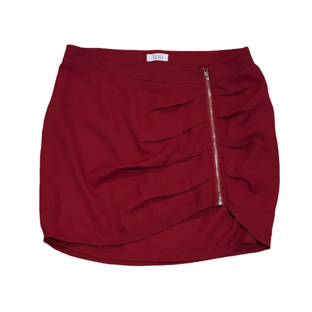 🆕 TOBI red zipper mini skirt